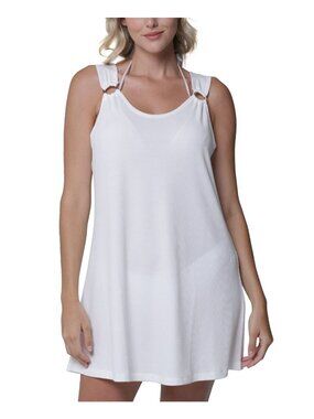 J Valdi Women's Ring Tank Cover-up Dress - White, SZ. XL